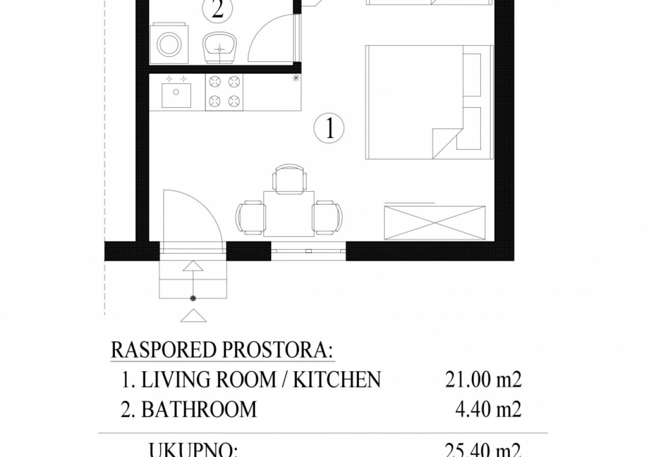 Studio in Umag - Studio apartment in Umag with Balcony, WIFI (853-4)