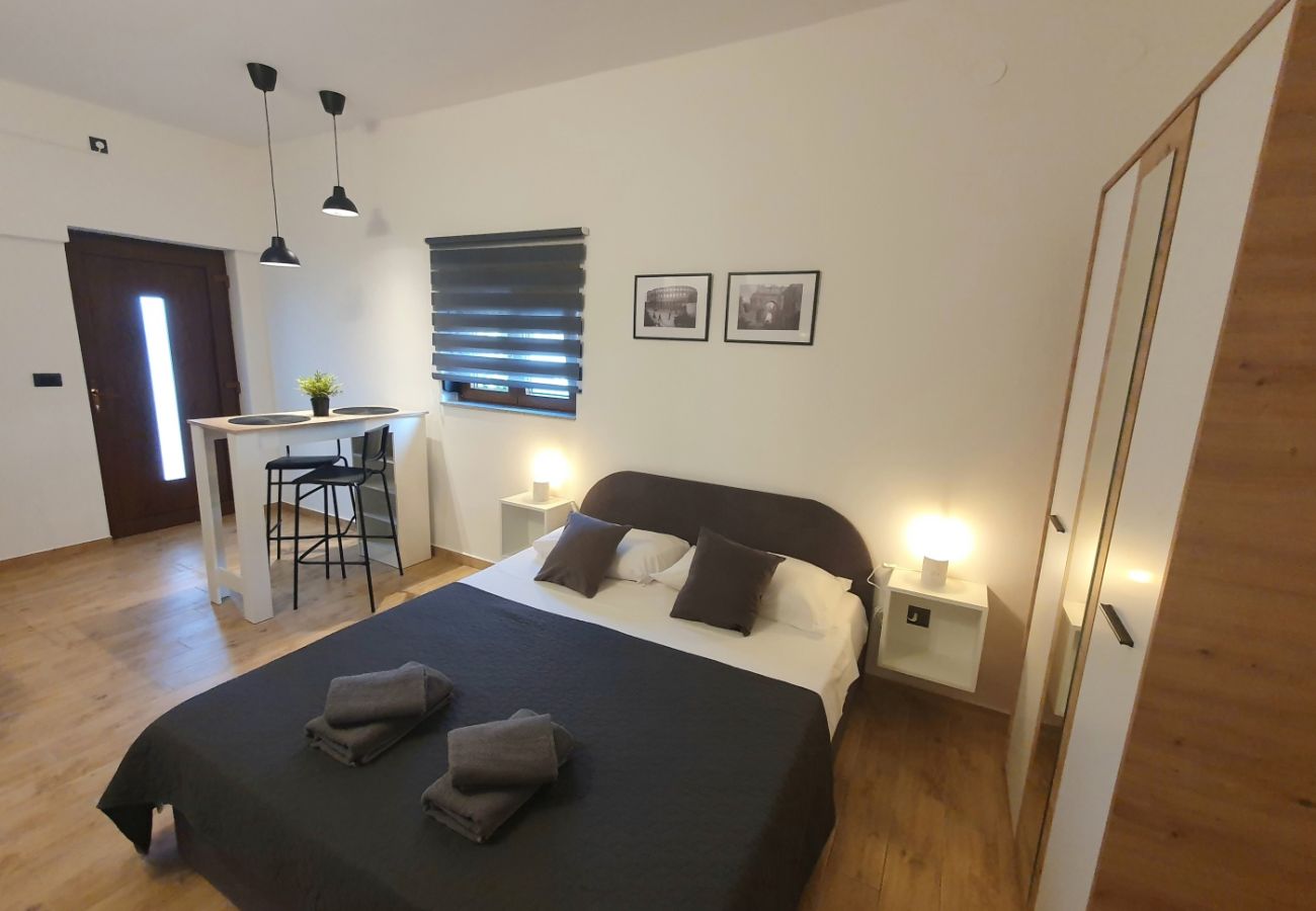 Studio in Štinjan - Studio in Štinjan with Balcony, Satellite TV, Air Conditioning, Wi-Fi (5018-3)