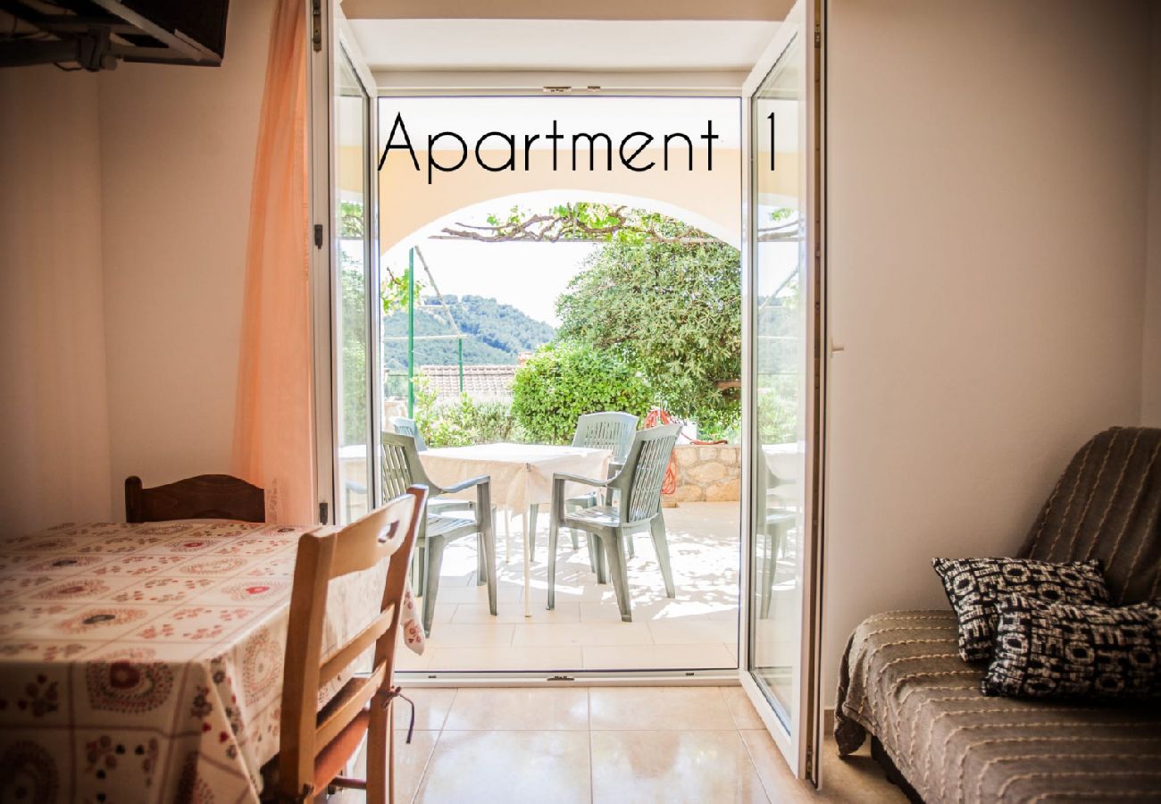 Apartamento en Lopar - Apartamento en Lopar con Seaview, Terraza, WIFI, Lavadora (186-1)