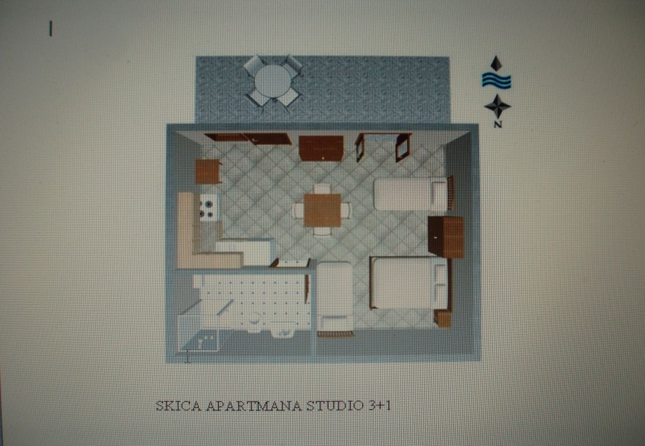 Estudio en Lokva Rogoznica - Apartamento Estudio en Lokva Rogoznica con Seaview, Balcón, Acondicionador, WIFI (88-2)