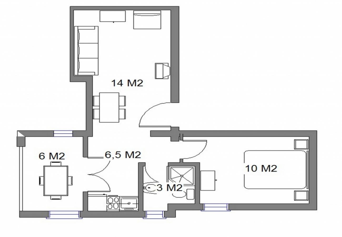 Apartamento en Omiš - Apartamento en Omiš con Seaview, Balcón, Acondicionador, WIFI (3422-1)