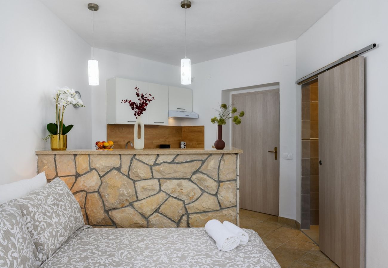 Estudio en Drenje - Estudio en Drenje con vista al mar, terraza, aire acondicionado, Wi-Fi (5235-9)