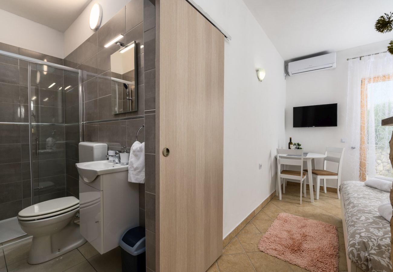 Estudio en Drenje - Estudio en Drenje con vista al mar, terraza, aire acondicionado, Wi-Fi (5235-9)