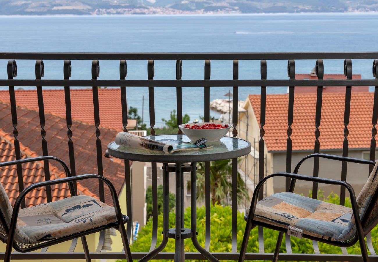 Chambres d'hôtes à Duce - Chambre dans Duće avec vue mer, Balcon, Climatisation, WIFI (79-1)