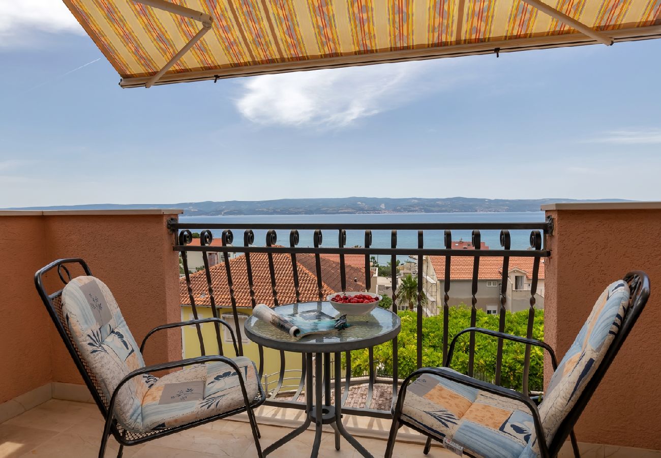 Chambres d'hôtes à Duce - Chambre dans Duće avec vue mer, Balcon, Climatisation, WIFI (79-1)