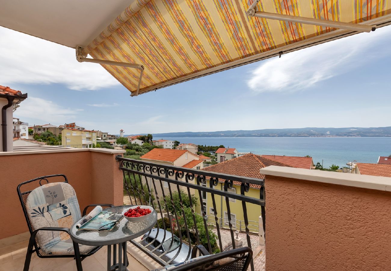 Chambres d'hôtes à Duce - Chambre dans Duće avec vue mer, Balcon, Climatisation, WIFI (79-1)