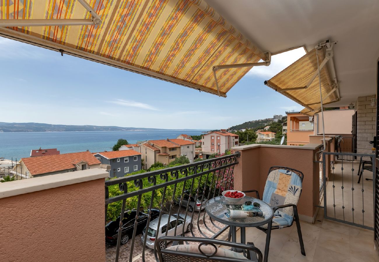 Chambres d'hôtes à Duce - Chambre dans Duće avec vue mer, Balcon, Climatisation, WIFI (79-1)