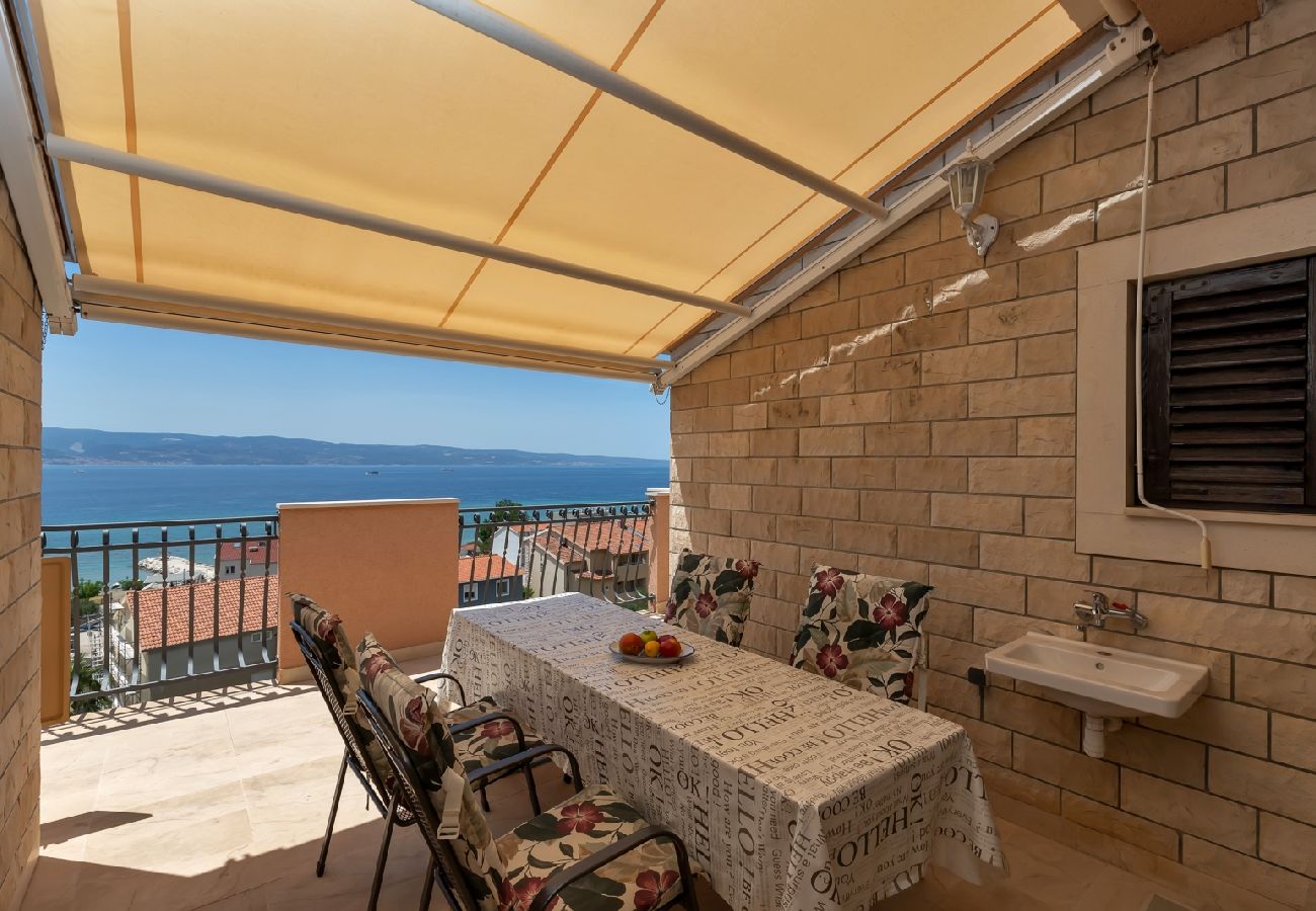 Chambres d'hôtes à Duce - Chambre dans Duće avec vue mer, Balcon, Climatisation, WIFI (79-1)