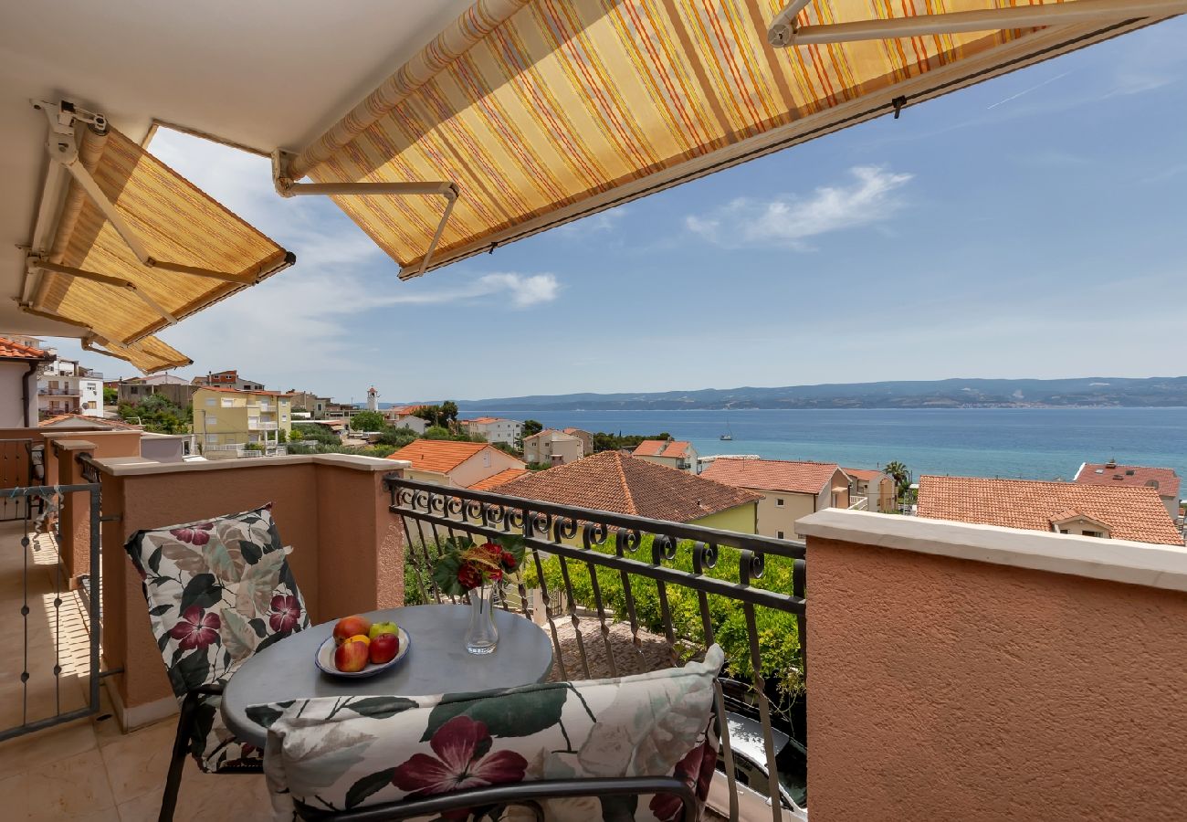 Chambres d'hôtes à Duce - Chambre dans Duće avec vue mer, Balcon, Climatisation, WIFI (79-3)