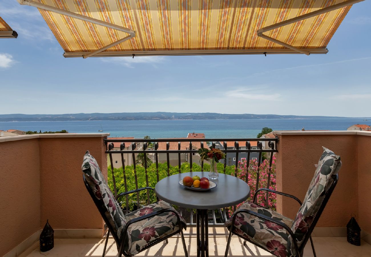 Chambres d'hôtes à Duce - Chambre dans Duće avec vue mer, Balcon, Climatisation, WIFI (79-3)