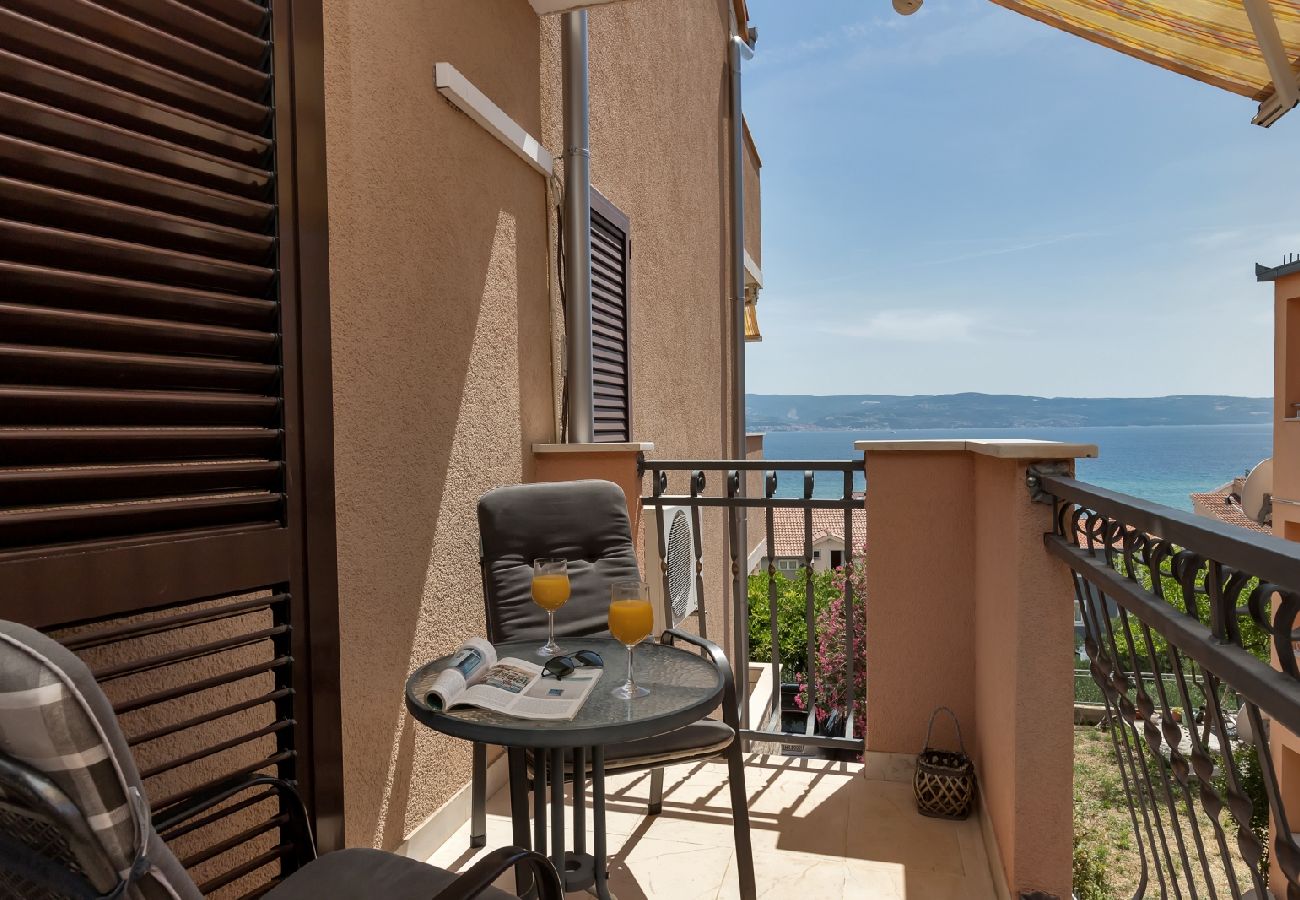 Chambres d'hôtes à Duce - Chambre dans Duće avec vue mer, Balcon, Climatisation, WIFI (79-4)