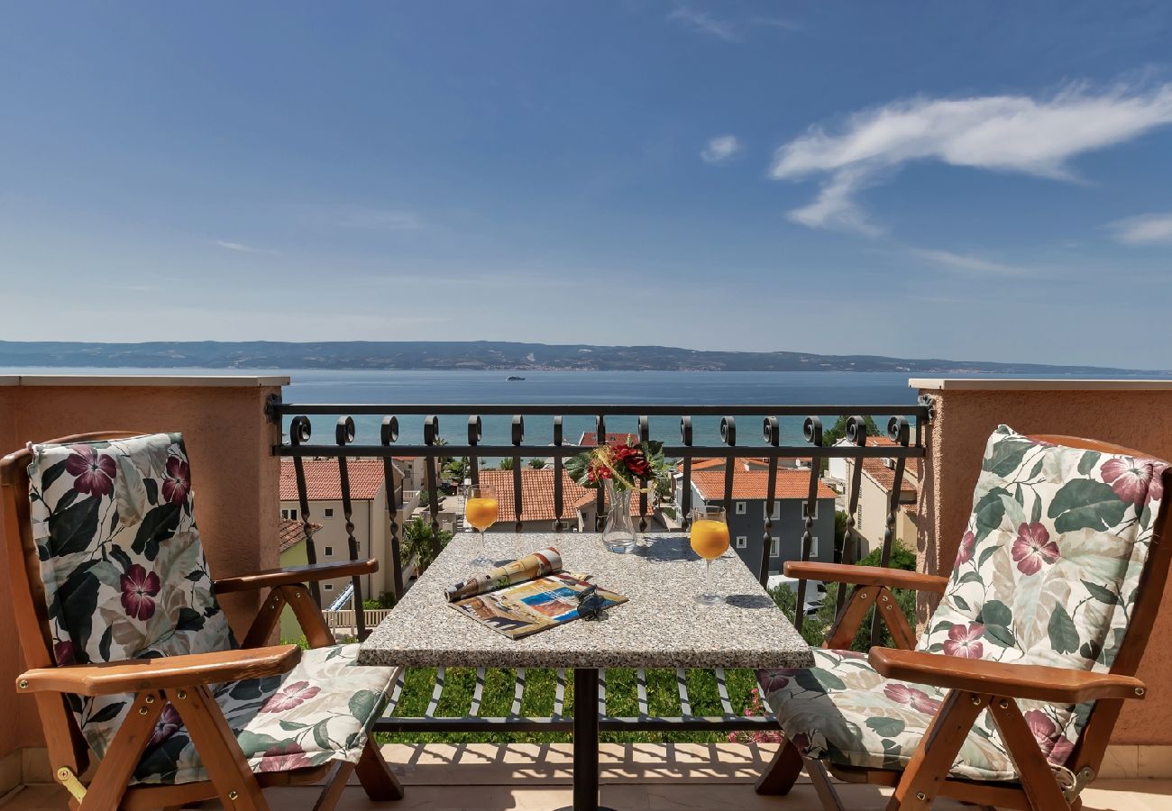 Chambres d'hôtes à Duce - Chambre dans Duće avec vue mer, Balcon, Climatisation, WIFI (79-7)