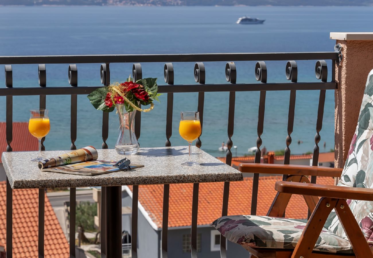 Chambres d'hôtes à Duce - Chambre dans Duće avec vue mer, Balcon, Climatisation, WIFI (79-7)