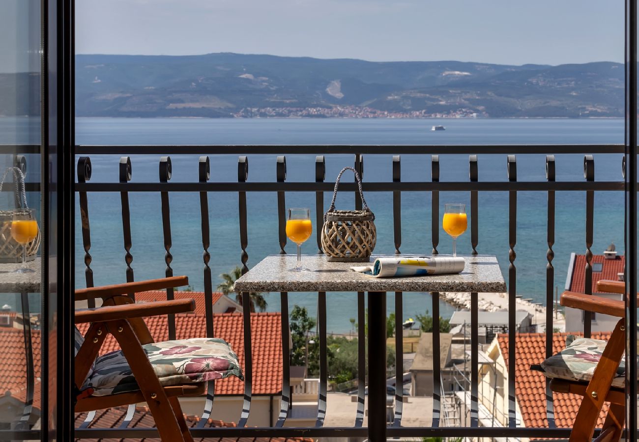 Chambres d'hôtes à Duce - Chambre dans Duće avec vue mer, Balcon, Climatisation, WIFI (79-7)