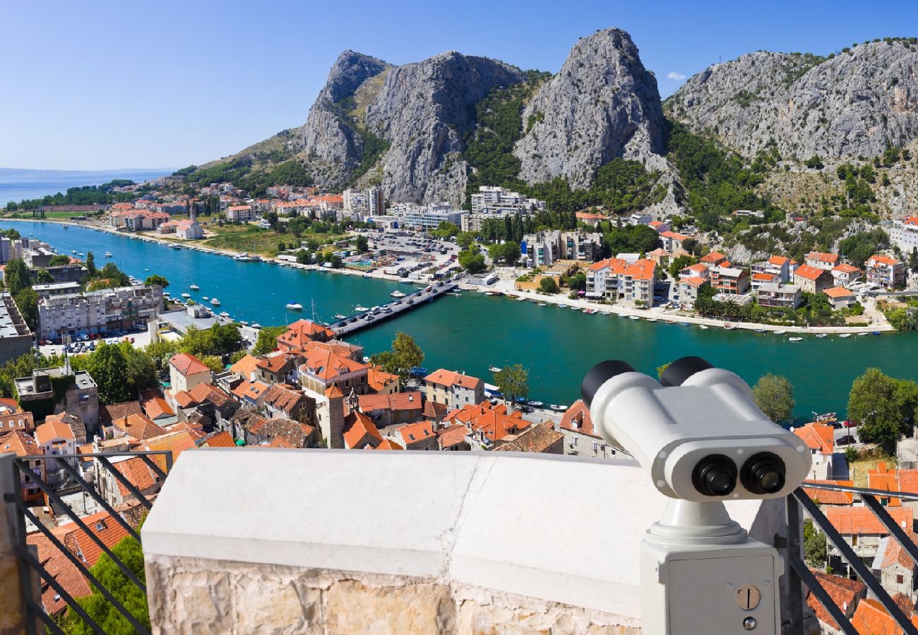 Chambres d'hôtes à Duce - Chambre dans Duće avec vue mer, Balcon, Climatisation, WIFI (79-7)