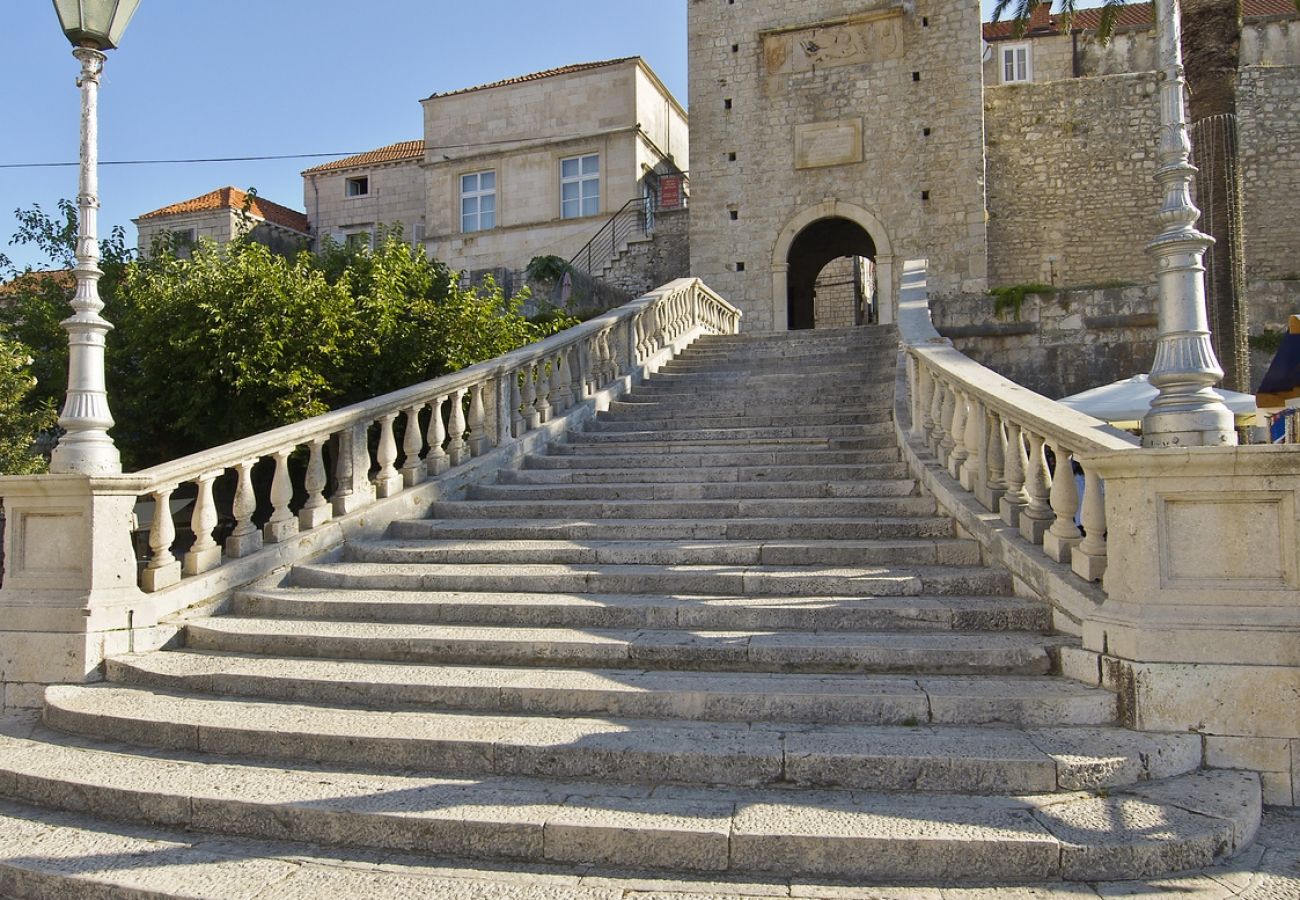 Maison à Lumbarda - Maison de vacances dans Lumbarda avec vue mer, terrasse, Climatisation, WIFI (128-4)