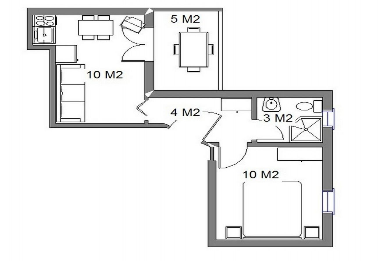 Appartement à Omiš - Appartement dans Omiš avec Balcon, Climatisation, WIFI, Machine à laver (3422-4)