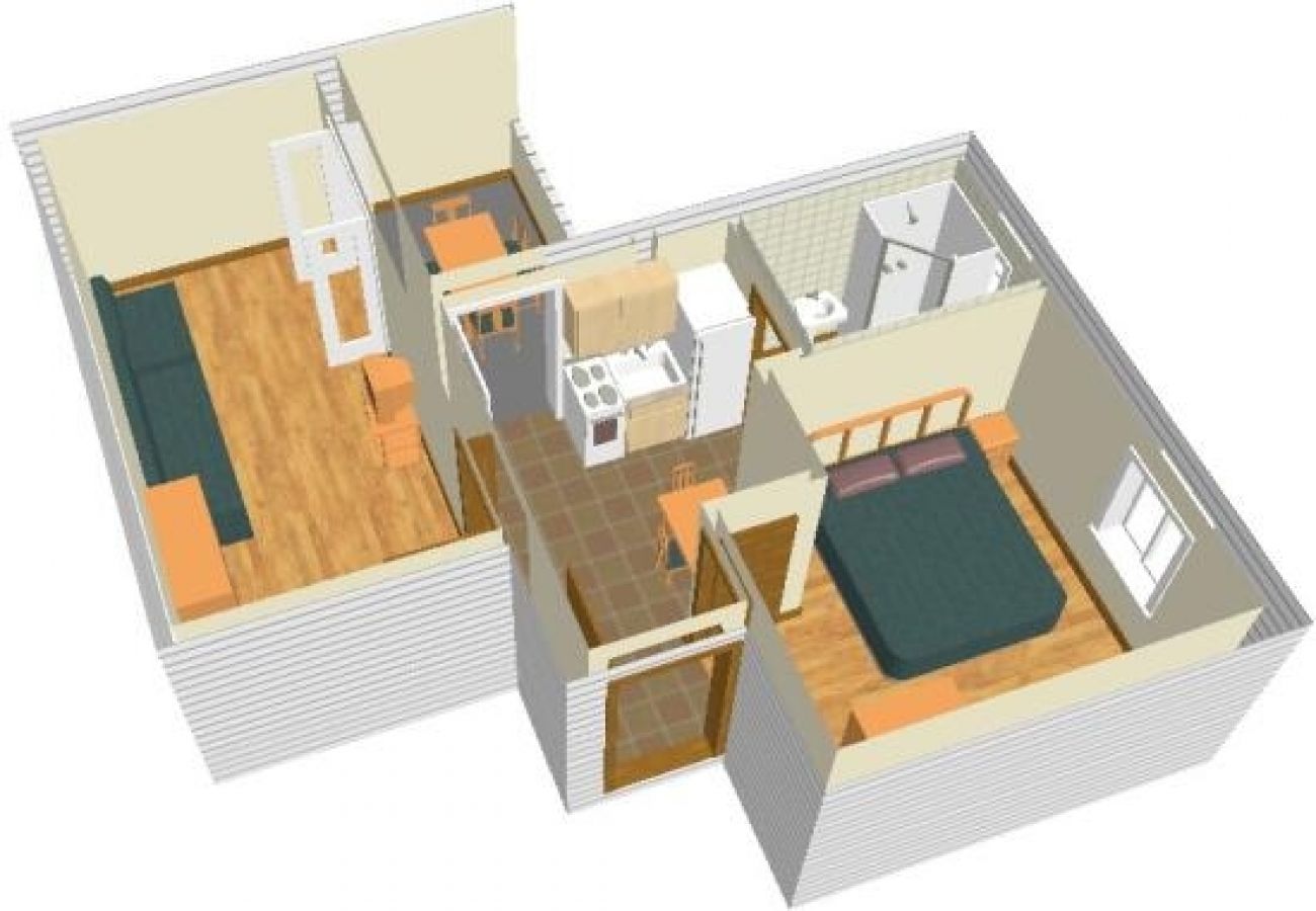 Appartement à Omiš - Appartement dans Omiš avec Balcon, Climatisation, WIFI, Machine à laver (3422-8)