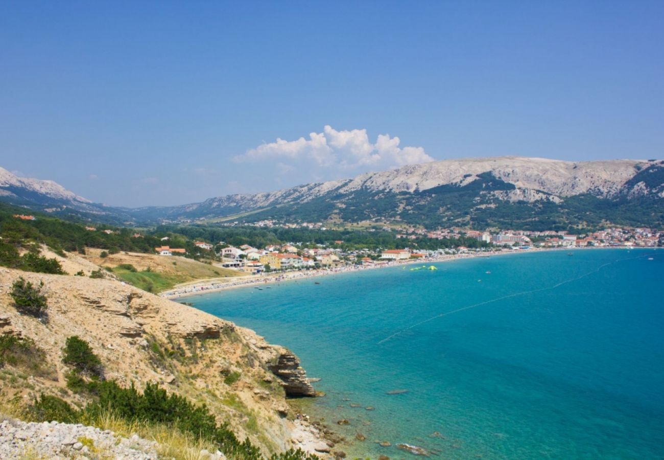 Studio à Baška - Studioapartment in Baška mit Meerblick, Balkon, Klimaanlage, W-LAN (3494-2)