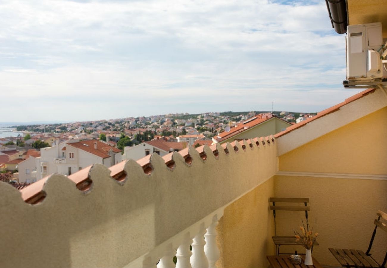 Chambres d'hôtes à Novalja - Chambre dans Novalja avec vue mer, Balcon, Climatisation, WIFI (3764-4)