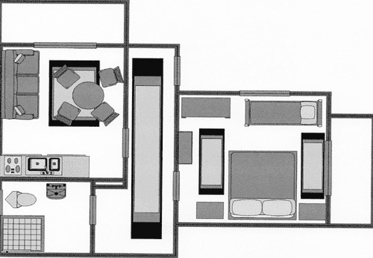 Appartement à Nevidane - Appartement dans Neviđane avec vue mer, Balcon, Climatisation, WIFI (4663-3)