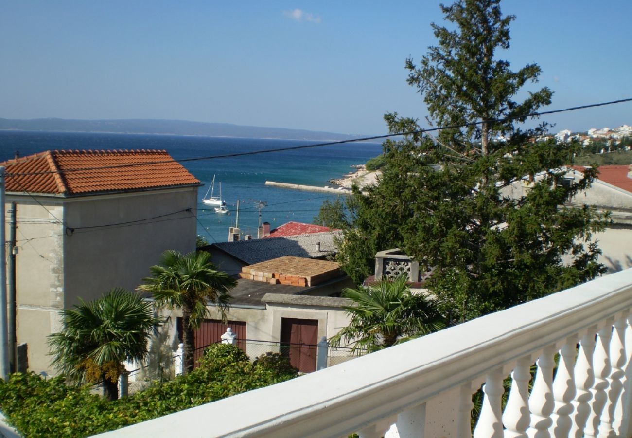 Chambres d'hôtes à Novi Vinodolski - Chambre dans Novi Vinodolski avec vue mer, terrasse, Climatisation, WIFI (3541-1)