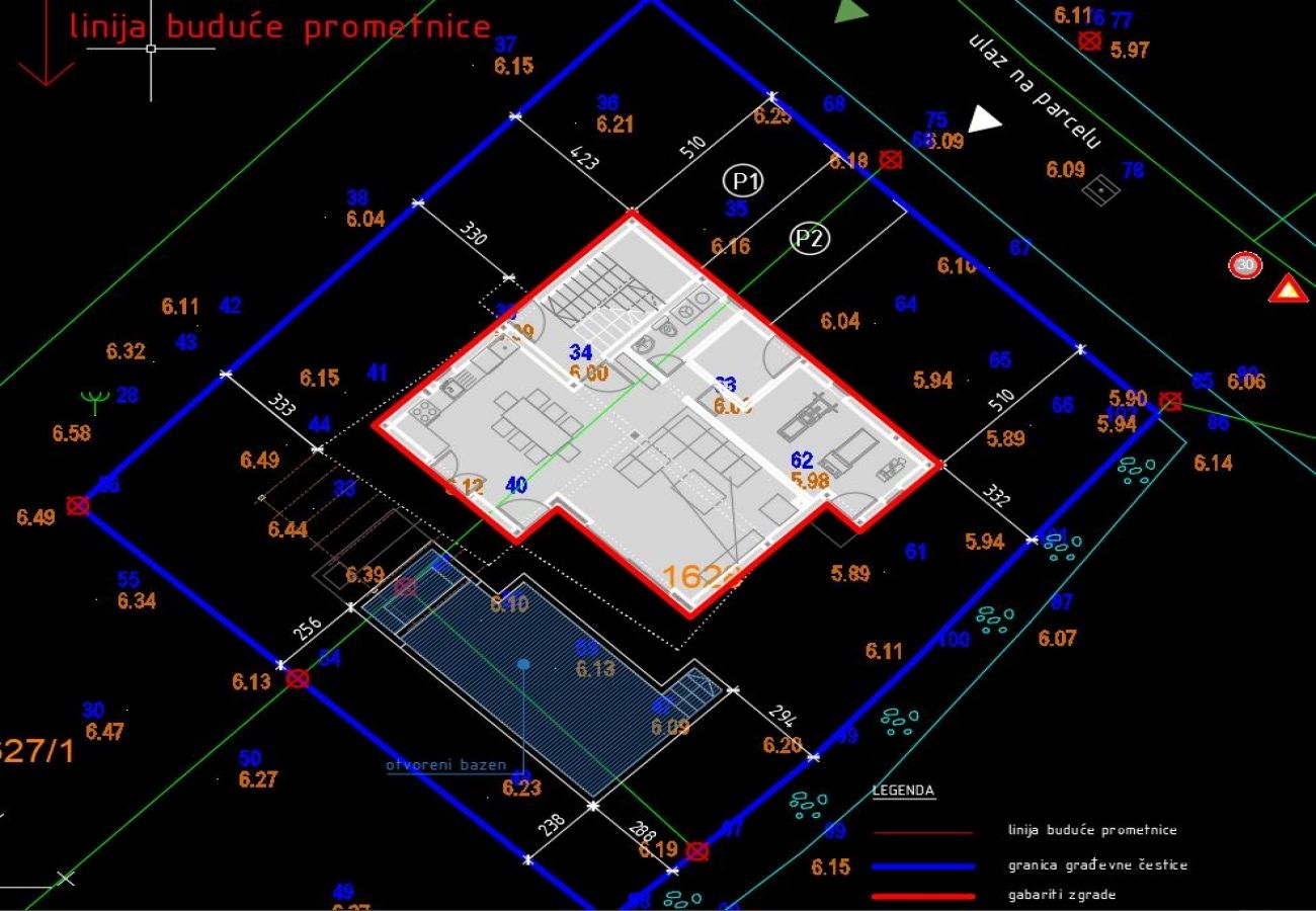 Maison à Bibinje - Maison de vacances dans Bibinje avec vue mer, Balcon, Climatisation, WIFI (5201-1)