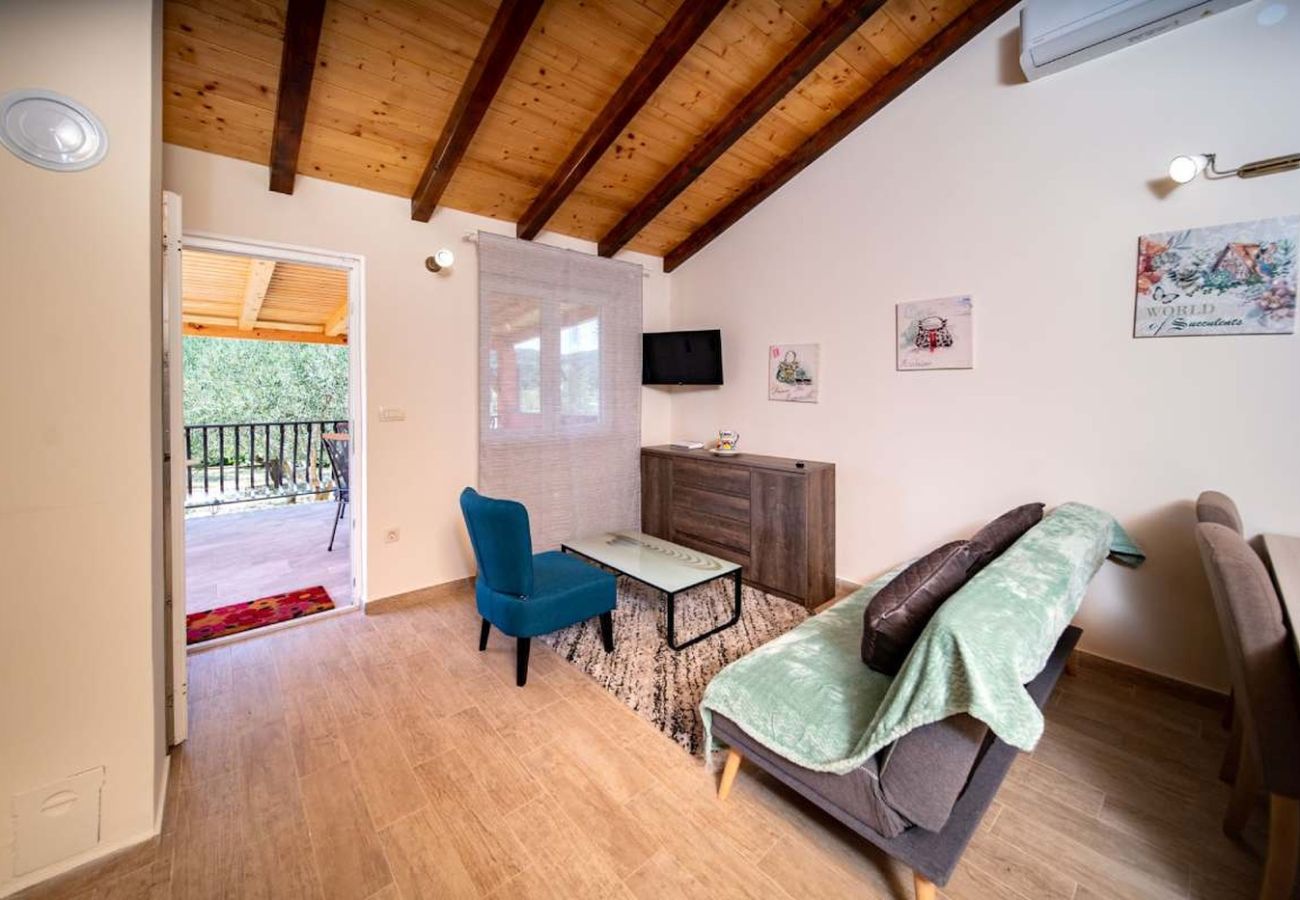 Maison à Mundanije - Maison de vacances à Mundanije avec jardin, jacuzzi, terrasse, climatisation et lave-linge (5238-1)