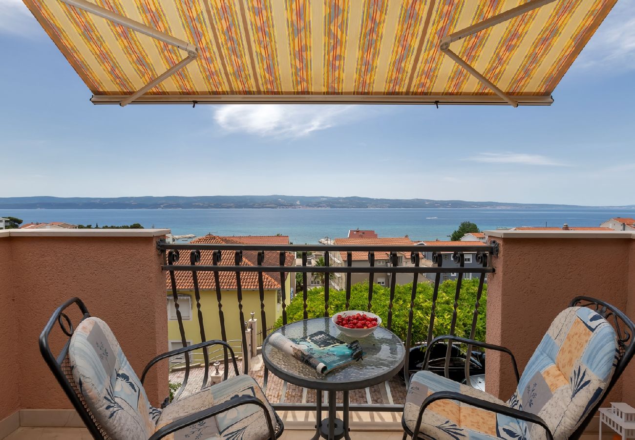 Affitto per camere a Duce - Camera in Duće con vista mare, balcone, Climatizzazione, WIFI (79-1)