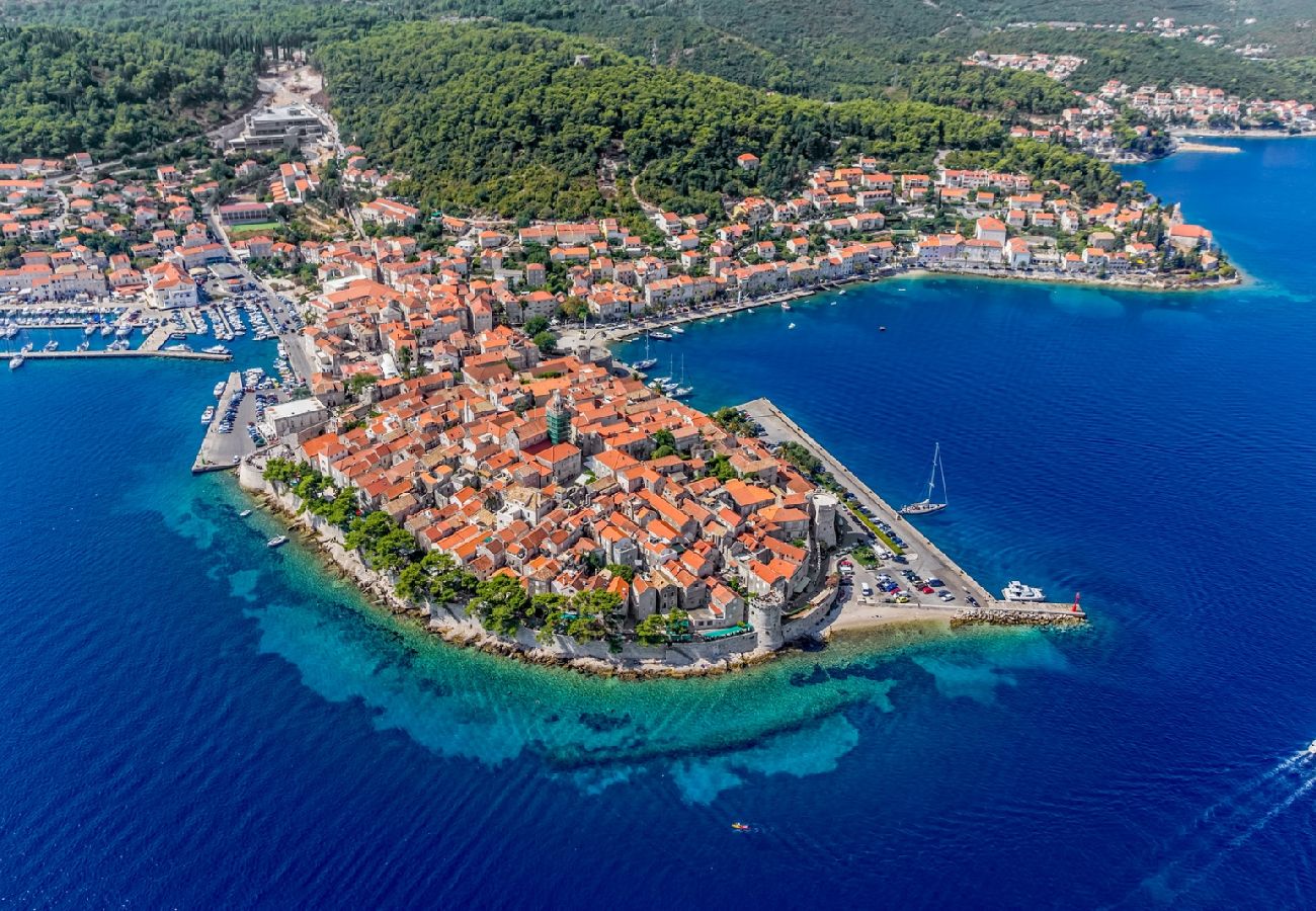 Appartamento a Korcula - Appartamento in Curzola (Korčula) con vista mare, terrazzo, Climatizzazione, WIFI (3555-1)