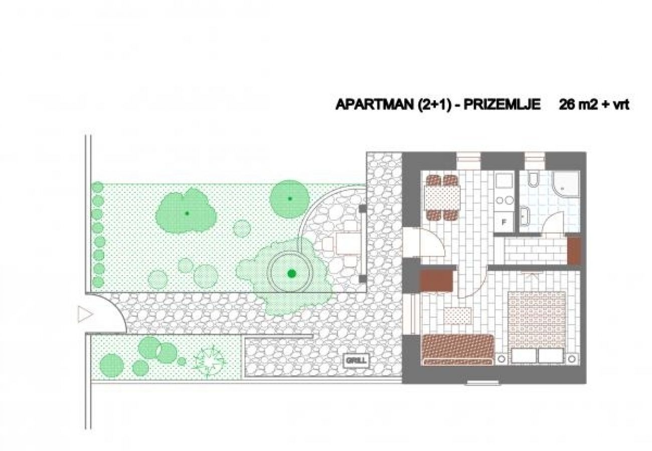 Appartamento a Vinišce - Appartamento in Vinišće con terrazzo, Climatizzazione, WIFI (4756-1)