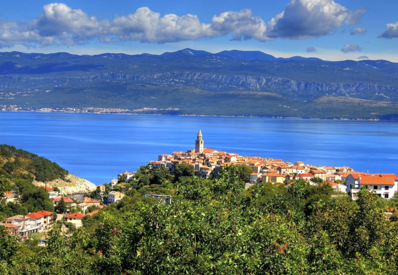 Dom w Vrbnik - Domek wypoczynkowy w Vrbnik z Widok na morze, taras, Klimatyzacja, WIFI (3672-1)