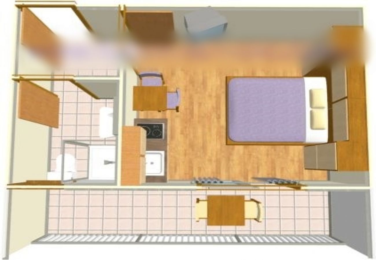 Studio w Tucepi - Apartament Studio w Tučepi z Widok na morze, balkon, Klimatyzacja, WIFI (3674-3)