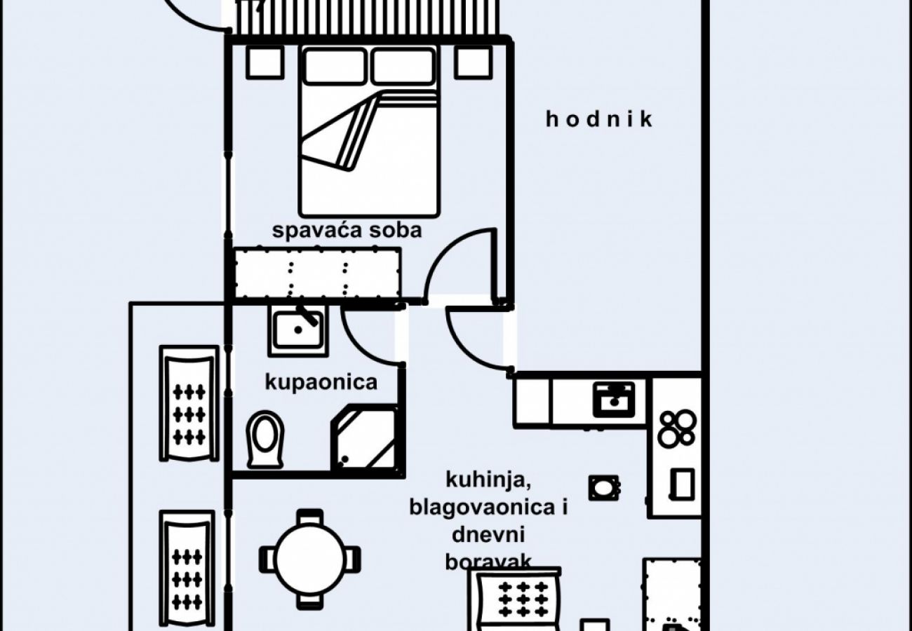 Apartament w Tribunj - Apartament w Tribunj z Widok na morze, balkon, Klimatyzacja, WIFI (4303-3)