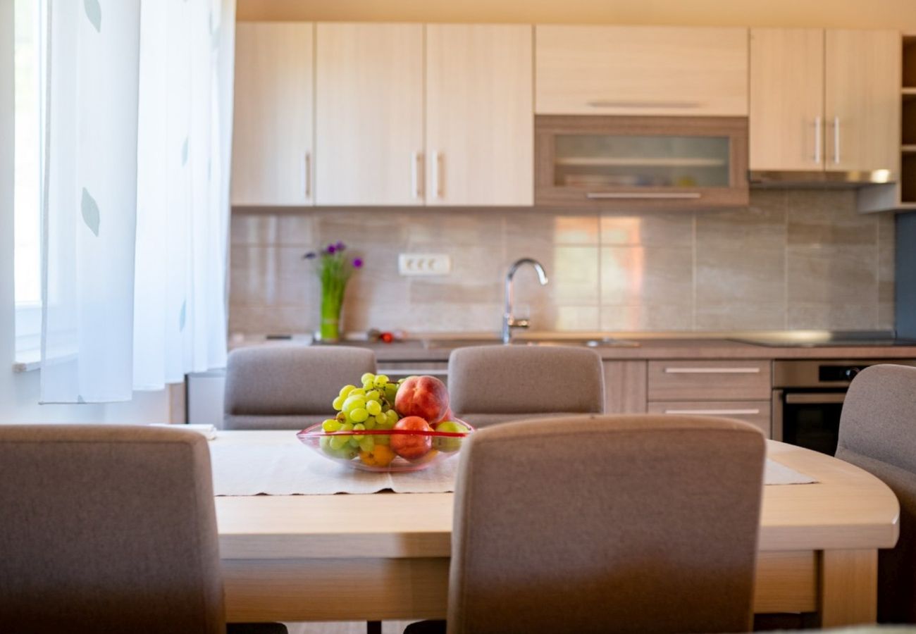 Dom w Mundanije - Dom wakacyjny w Mundanije z ogrodem, jacuzzi, tarasem, klimatyzacją i pralką (5238-1)