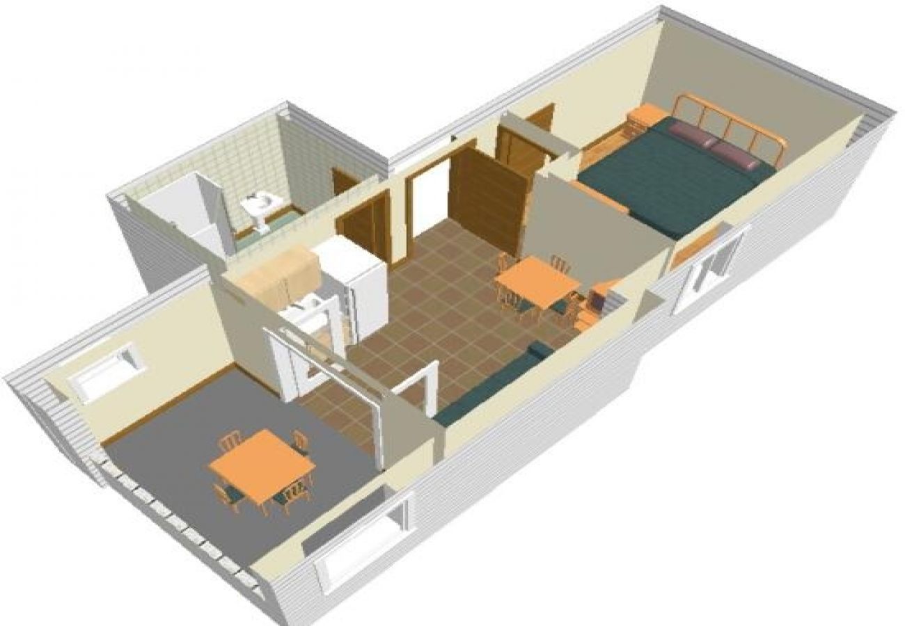 Апартаменты на Omiš - Ferienwohnung in Omiš mit Balkon, Klimaanlage, W-LAN, Waschmaschine (3422-5)