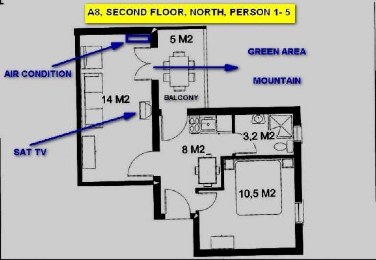 Апартаменты на Omiš - Ferienwohnung in Omiš mit Balkon, Klimaanlage, W-LAN, Waschmaschine (3422-8)