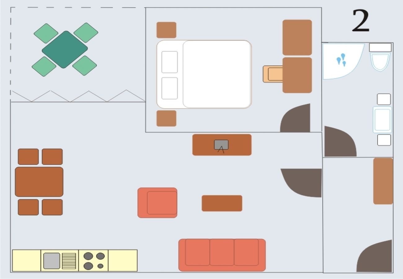 Ferienwohnung in Bašanija - Ferienwohnung in Bašanija mit Terrasse, Klimaanlage, W-LAN, Waschmaschine (113-2)