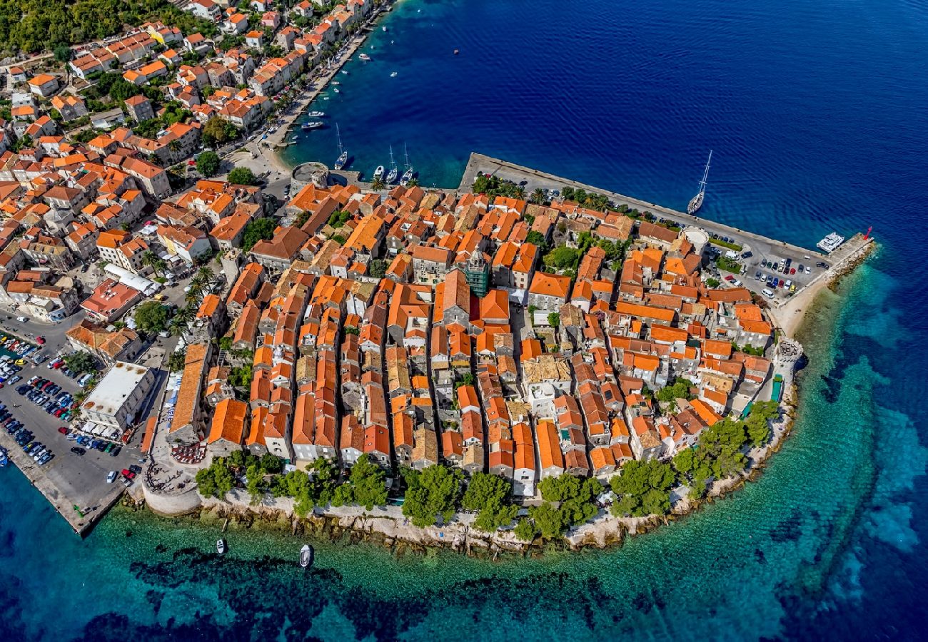 Ferienwohnung in Vela Luka - Ferienwohnung in Tri Porte (Potirna) mit Meerblick, Terrasse, Klimaanlage, W-LAN (5208-2)