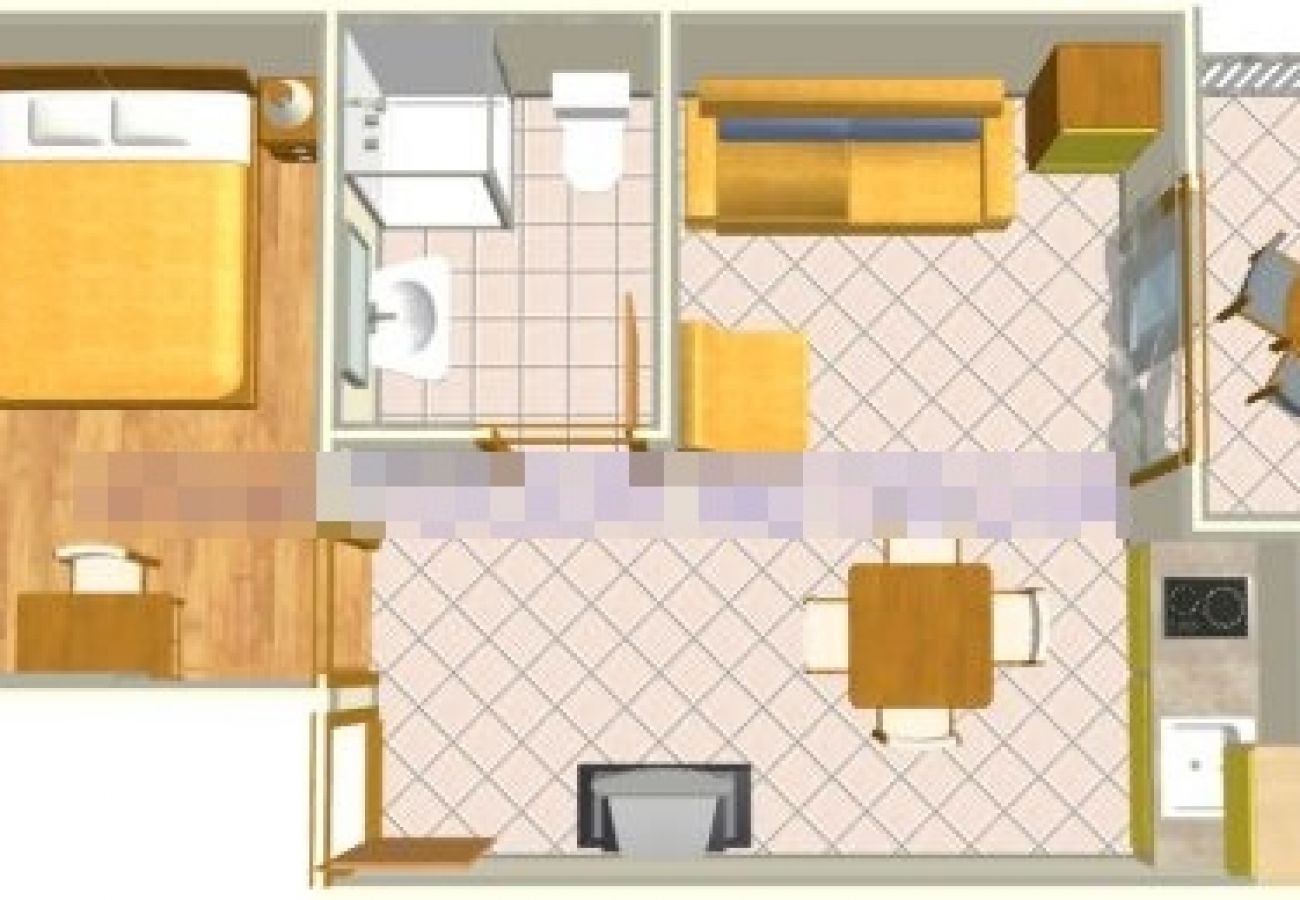 Ferienwohnung in Tucepi - Ferienwohnung in Tučepi mit Terrasse, Klimaanlage, W-LAN, Waschmaschine (202-4)