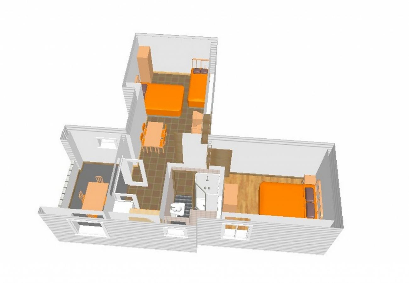 Ferienwohnung in Omiš - Ferienwohnung in Omiš mit Meerblick, Balkon, Klimaanlage, W-LAN (3422-1)