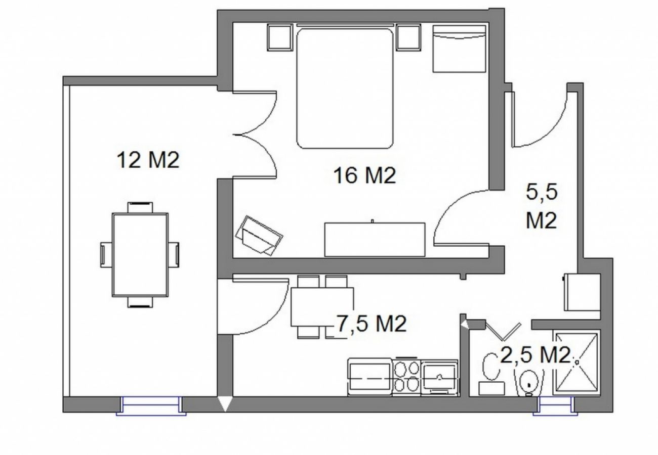 Ferienwohnung in Omiš - Ferienwohnung in Omiš mit Meerblick, Terrasse, Klimaanlage, W-LAN (3422-2)