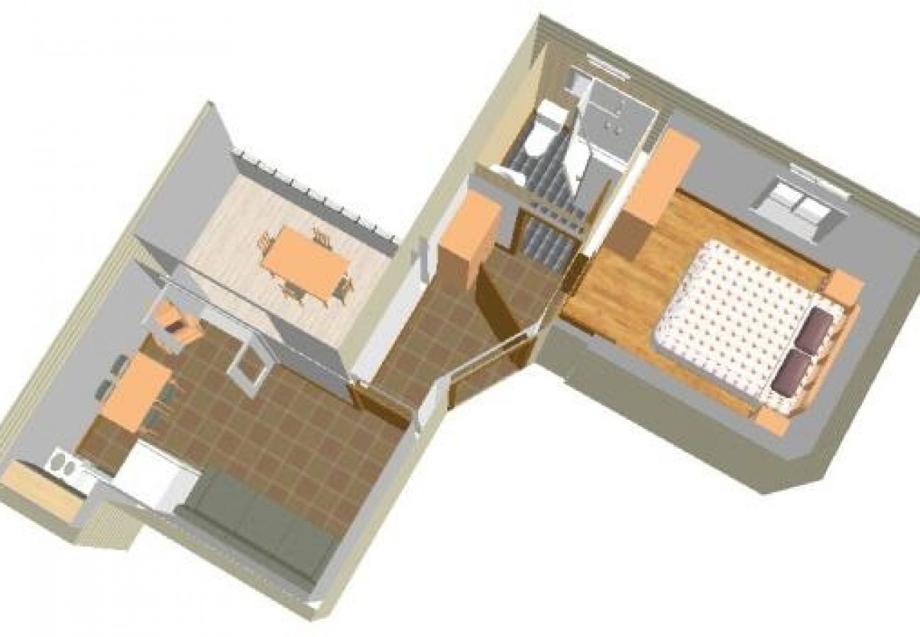 Ferienwohnung in Omiš - Ferienwohnung in Omiš mit Balkon, Klimaanlage, W-LAN, Waschmaschine (3422-4)