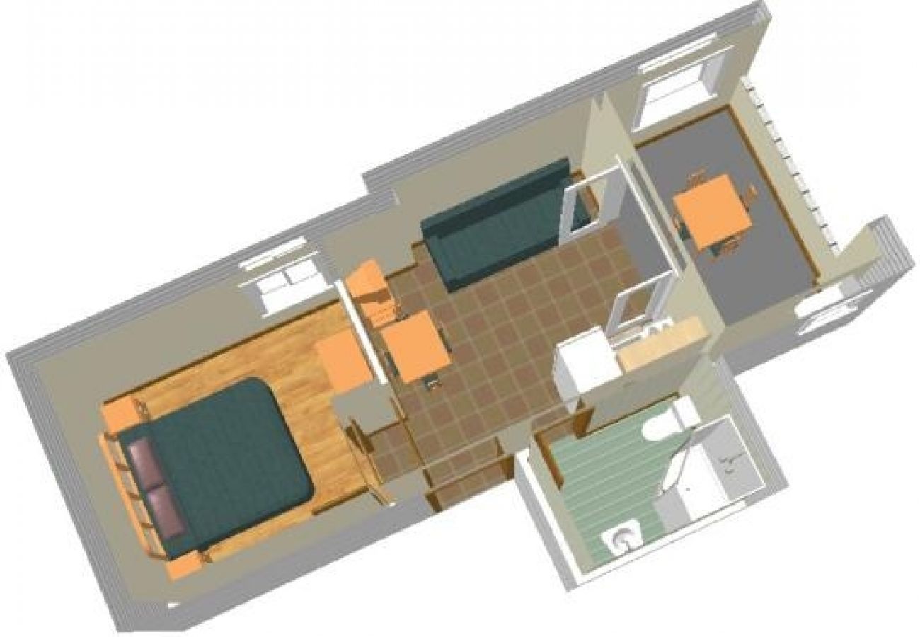 Ferienwohnung in Omiš - Ferienwohnung in Omiš mit Balkon, Klimaanlage, W-LAN, Waschmaschine (3422-5)