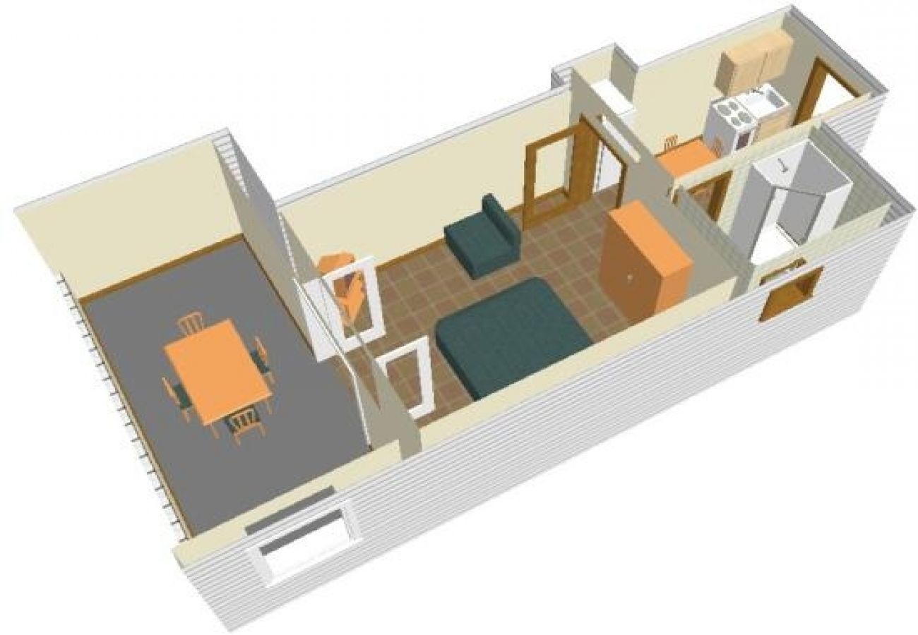 Ferienwohnung in Omiš - Ferienwohnung in Omiš mit Meerblick, Terrasse, Klimaanlage, W-LAN (3422-6)