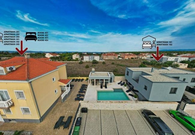 Zimmeranmietung in Nin - Zimmer in Zaton (Zadar) mit Meerblick, Terrasse, W-LAN, Waschmaschine (4141-6)