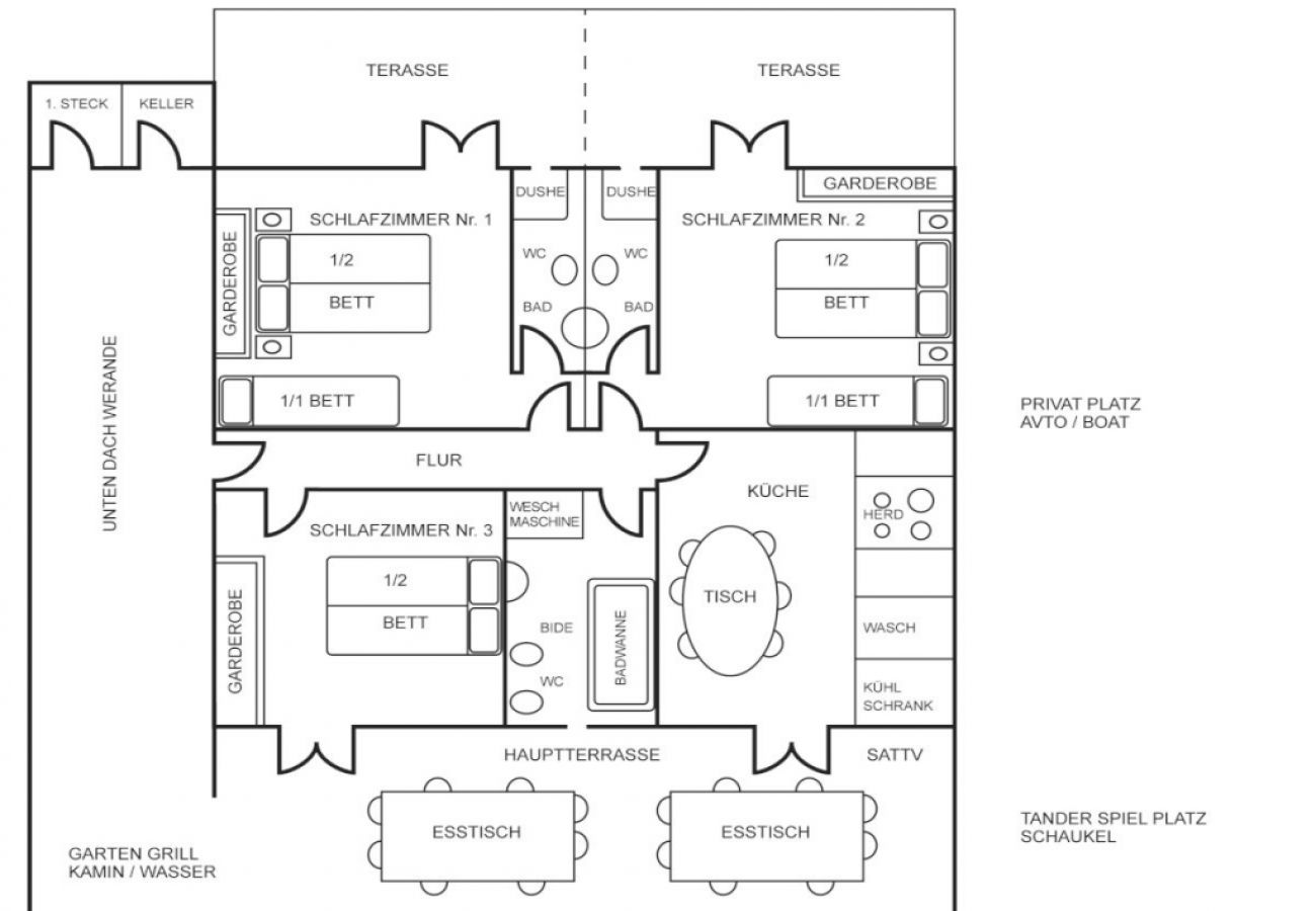 Ferienwohnung in Palit - Ferienwohnung in Palit mit Terrasse, Klimaanlage, W-LAN, Waschmaschine (4386-1)