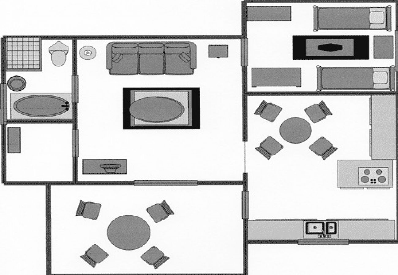 Ferienwohnung in Nevidane - Ferienwohnung in Neviđane mit Meerblick, Terrasse, Klimaanlage, W-LAN (4663-1)