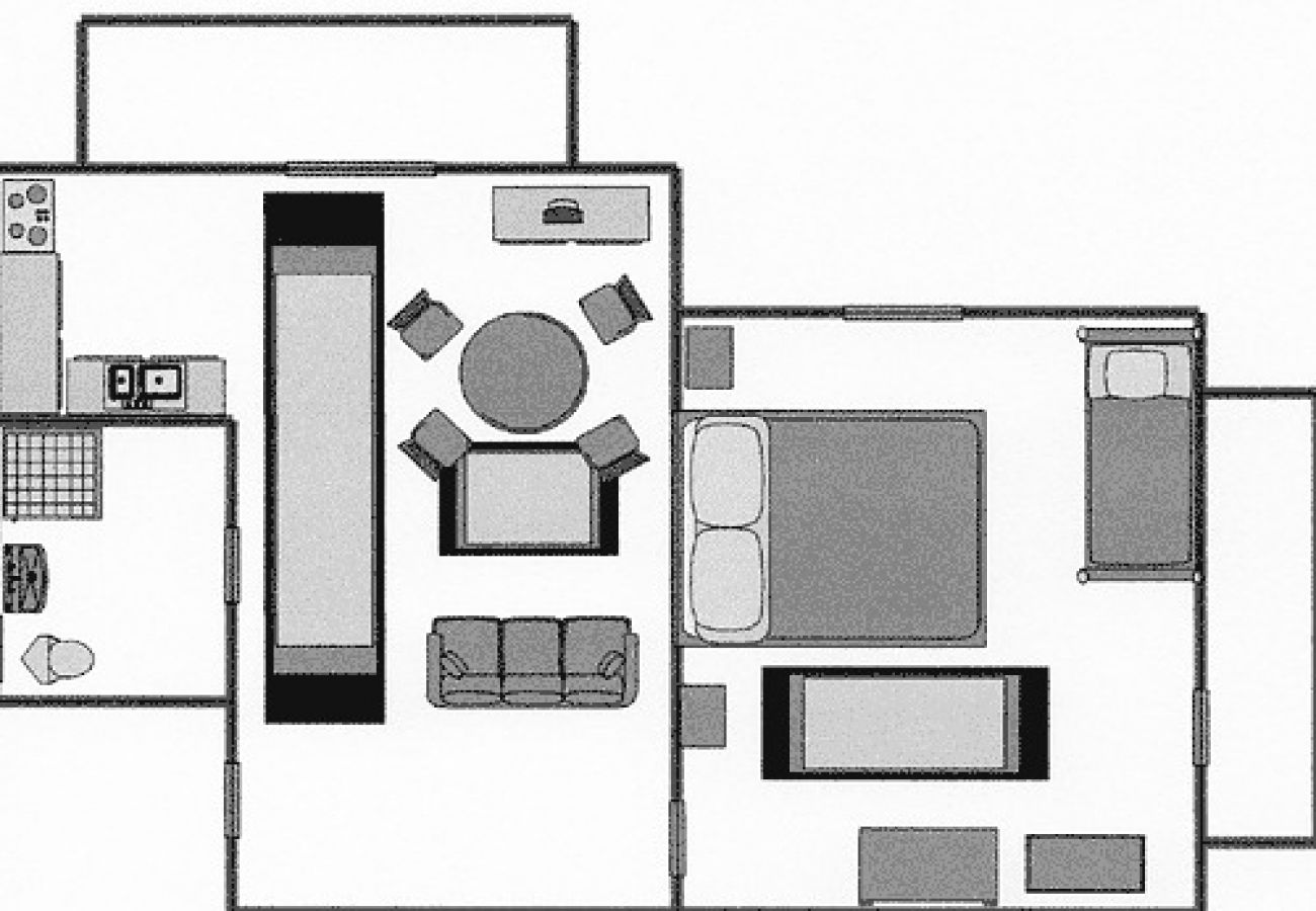 Ferienwohnung in Nevidane - Ferienwohnung in Neviđane mit Meerblick, Balkon, Klimaanlage, W-LAN (4663-4)