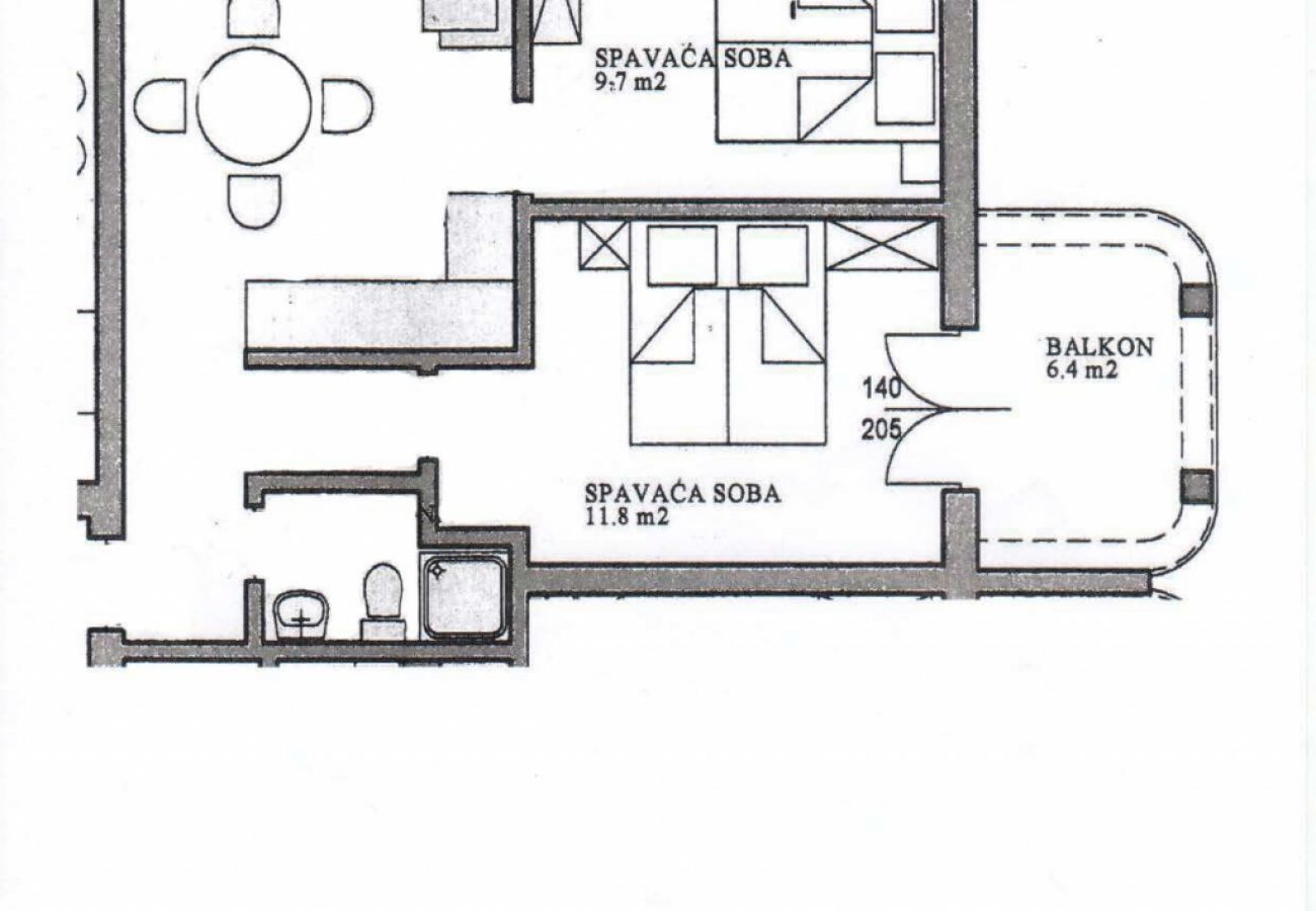 Ferienwohnung in Lopar - Ferienwohnung in Lopar mit Balkon, Klimaanlage, W-LAN (4738-5)